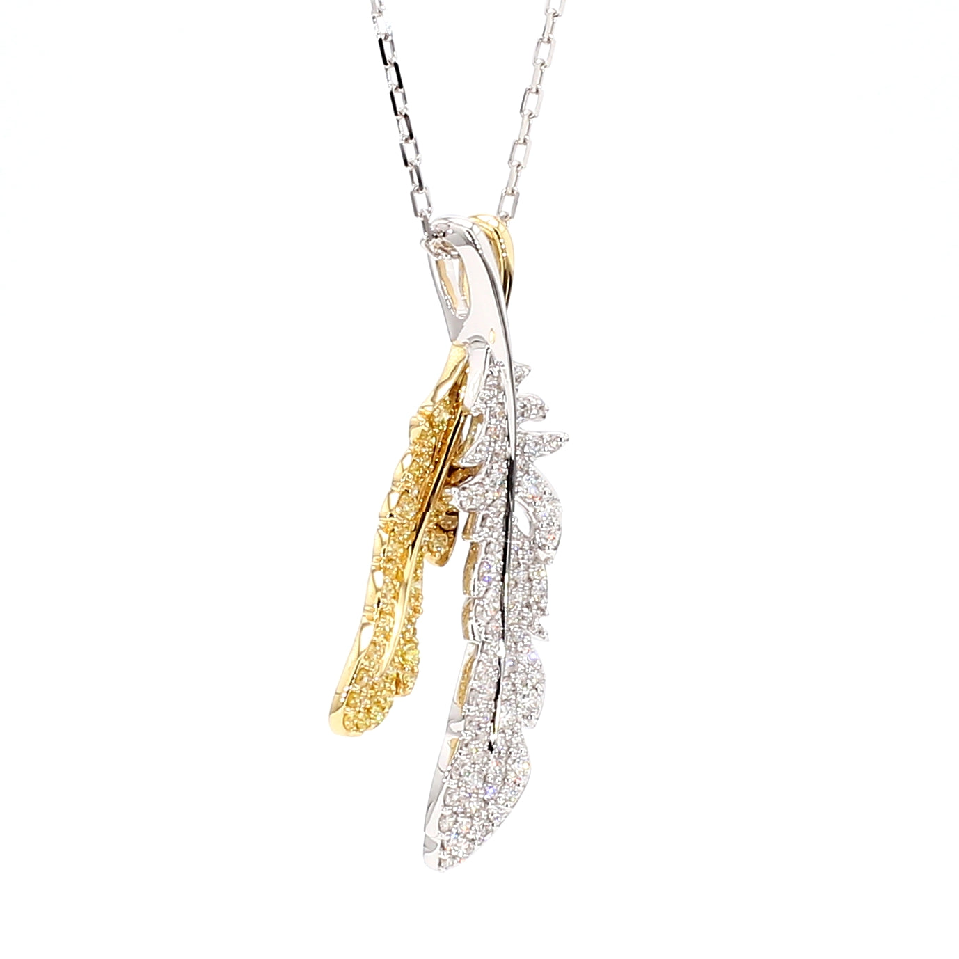 Natural Yellow Round Diamond Pendant
