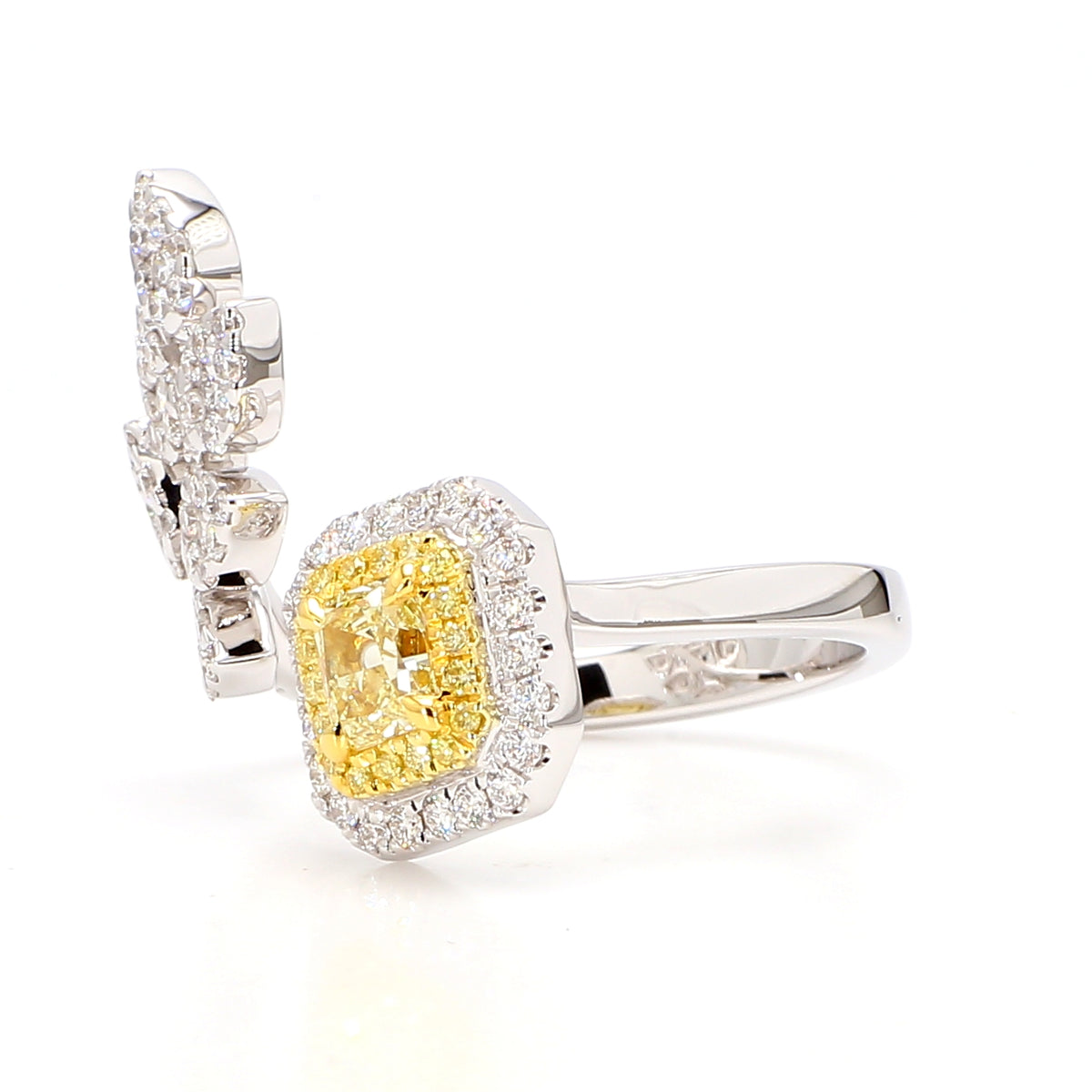 Natural Yellow Radiant Diamond Ring | GIA Certified