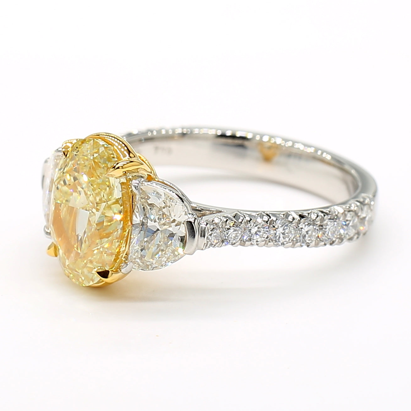 Natural Yellow Oval Diamond Ring GIA Certified product image 2