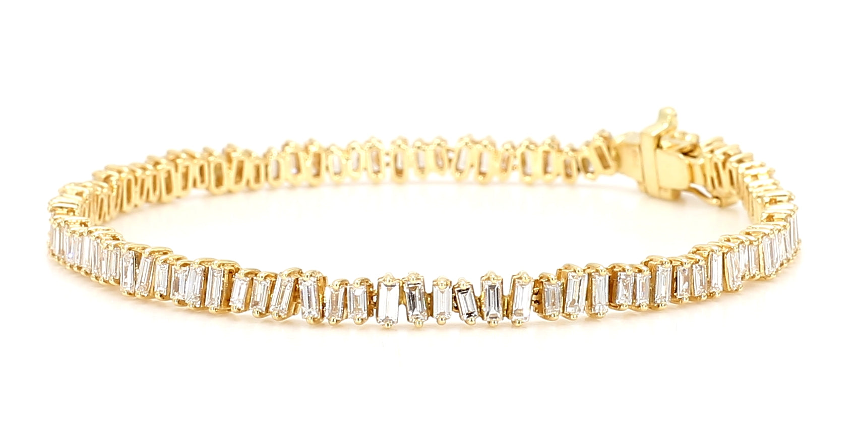 Natural White Baguette Diamond Bracelet