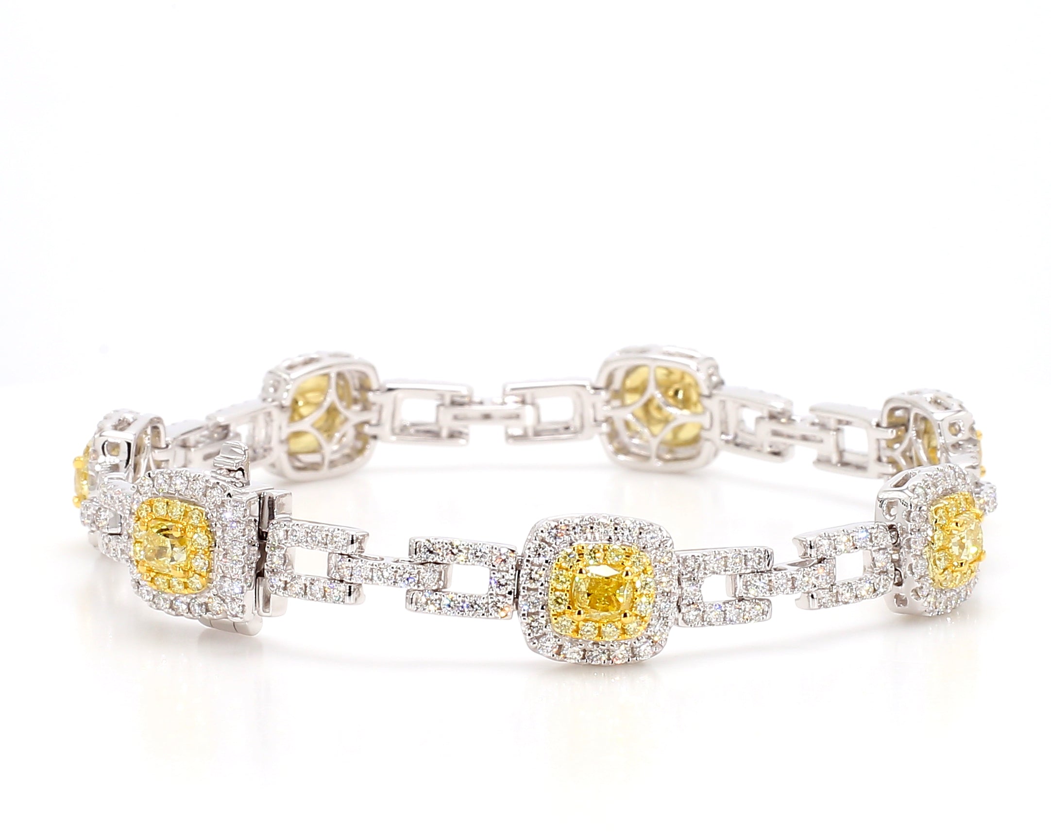 Natural Yellow Cushion Diamond Bracelet