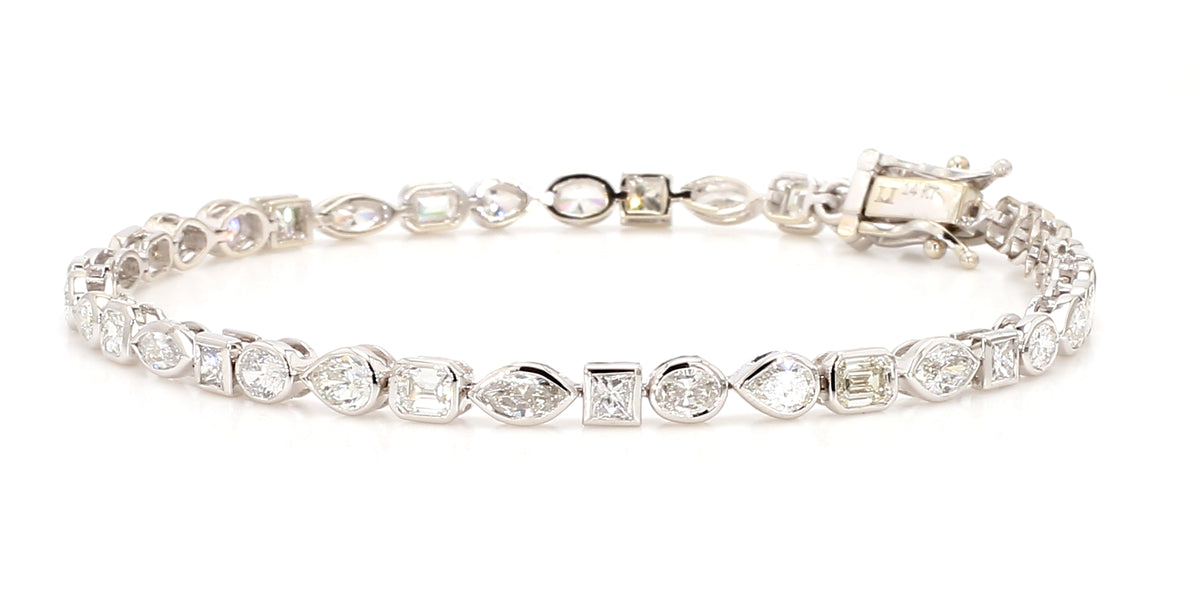 Natural White Emerald Diamond Bracelet