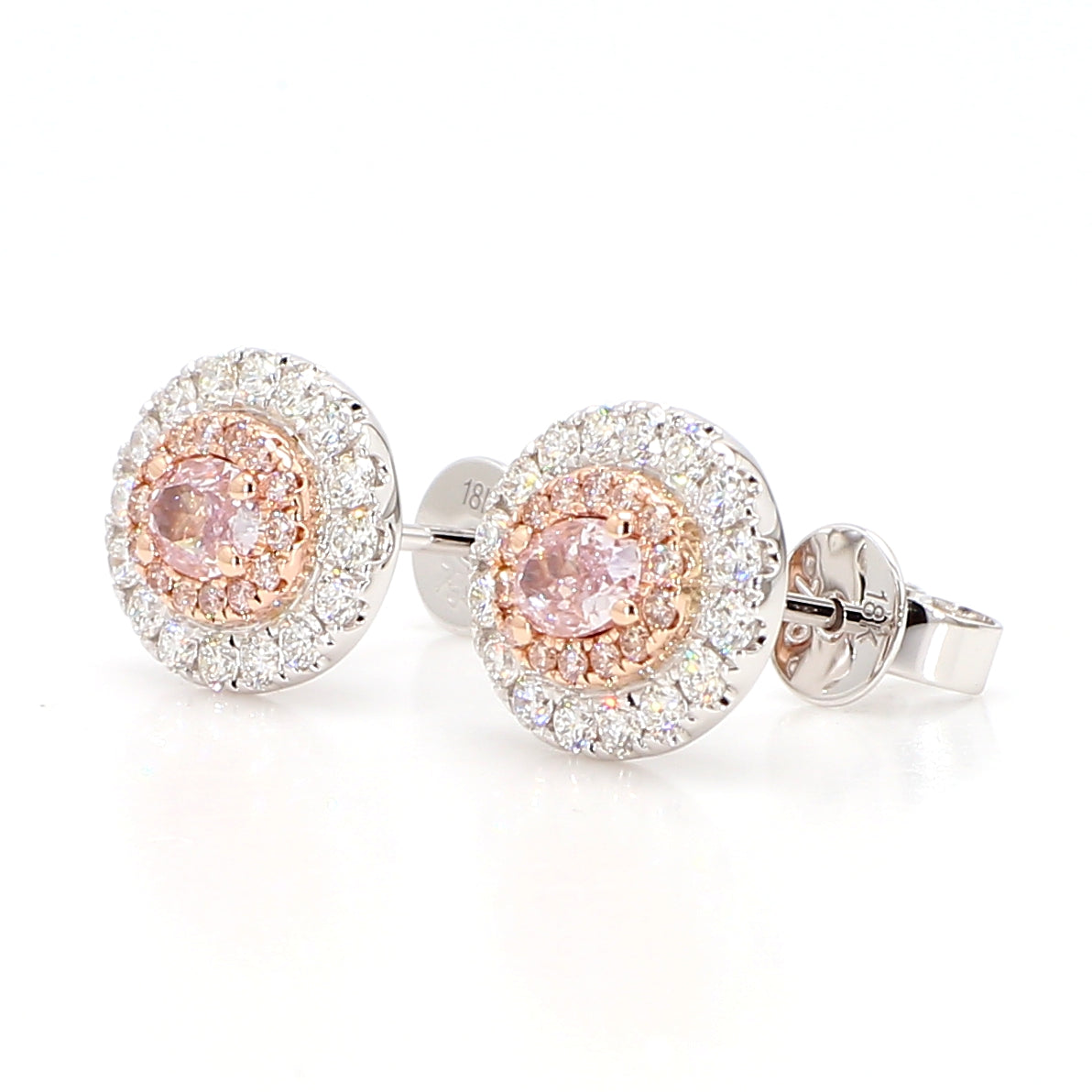 Natural Purple Oval Diamond Earring Gia Certified