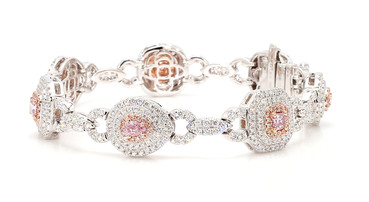 Natural Purple Pear Diamond Bracelet | GIA Certified