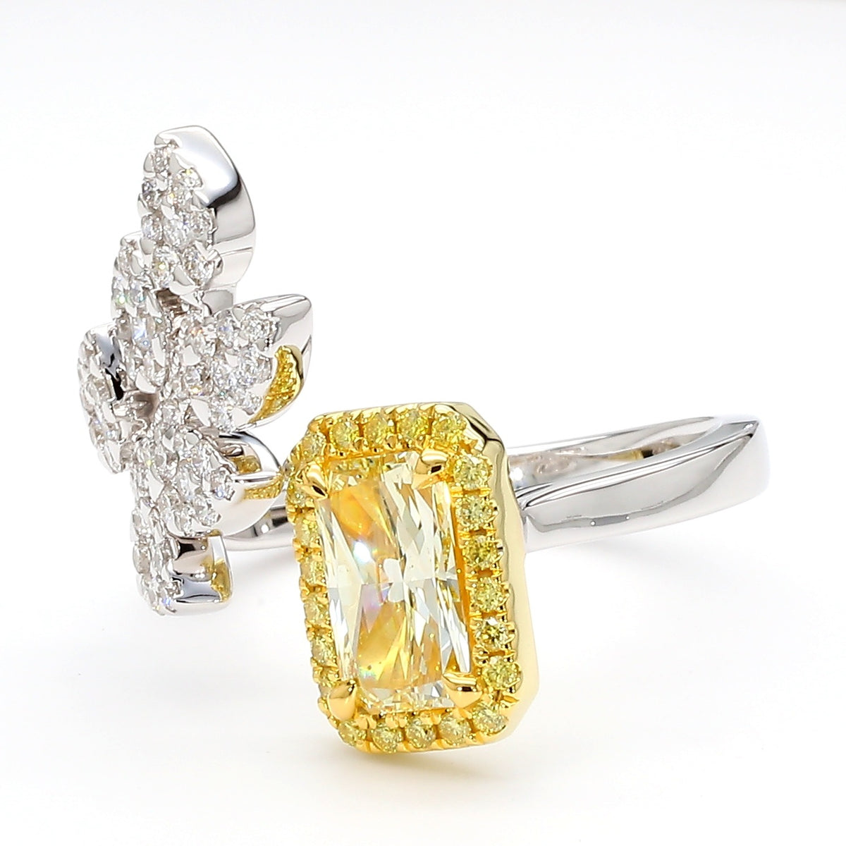 Natural Yellow Radiant Diamond Ring | GIA Certified