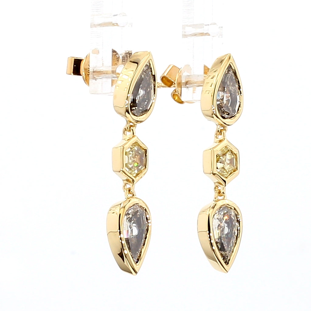 Natural Brown Kite Diamond Earring | GIA Certified