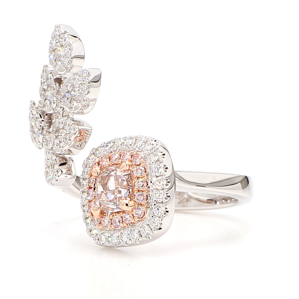 Natural Purple Cushion Diamond Ring | GIA Certified