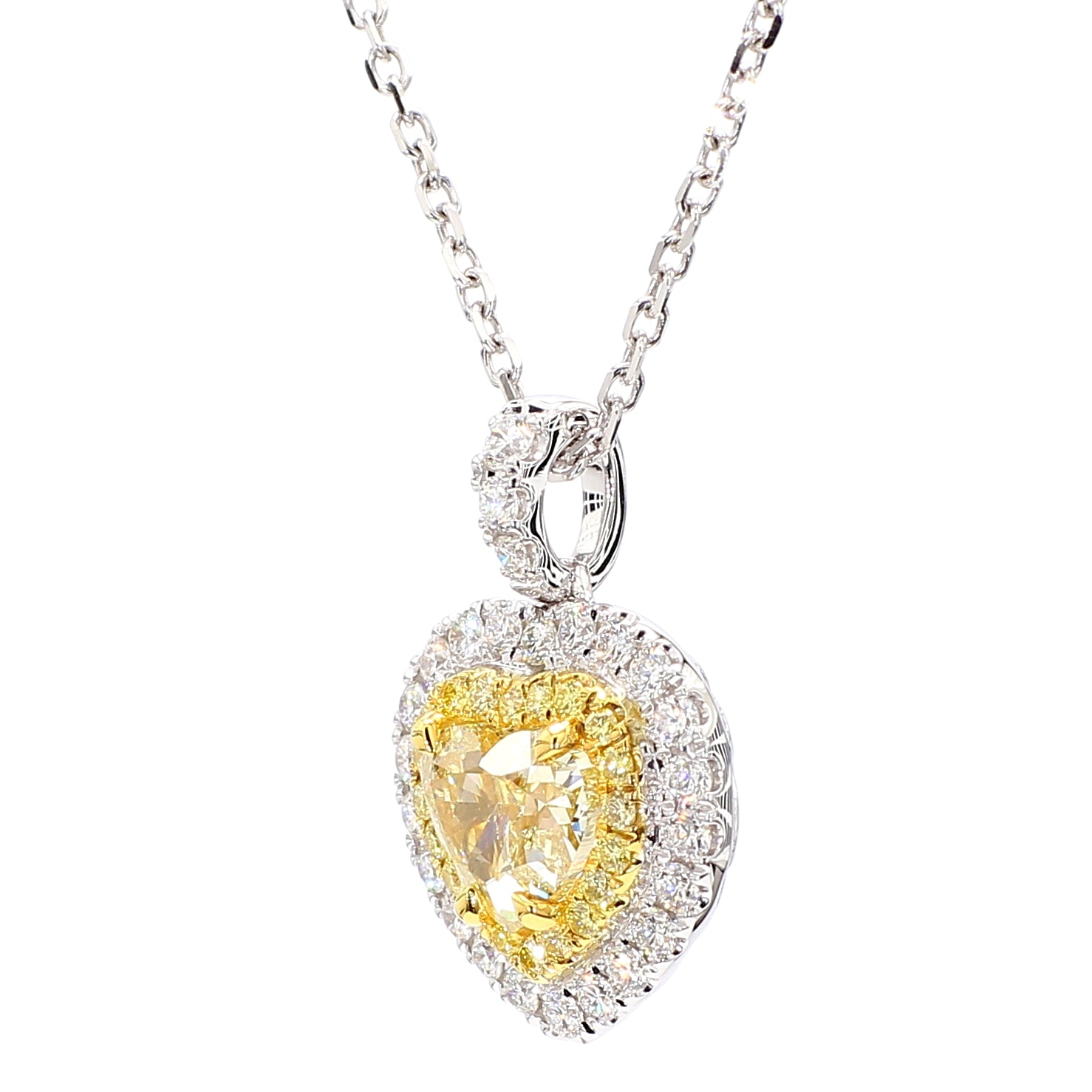 Natural Yellow Heart Diamond Pendant GIA Certified product image 2