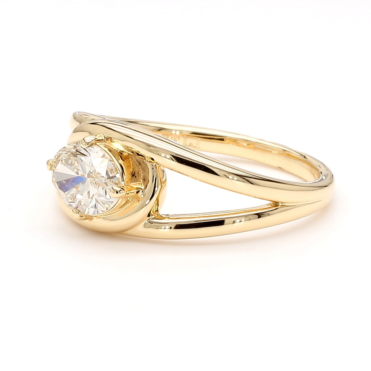 Natural White Oval Diamond Ring