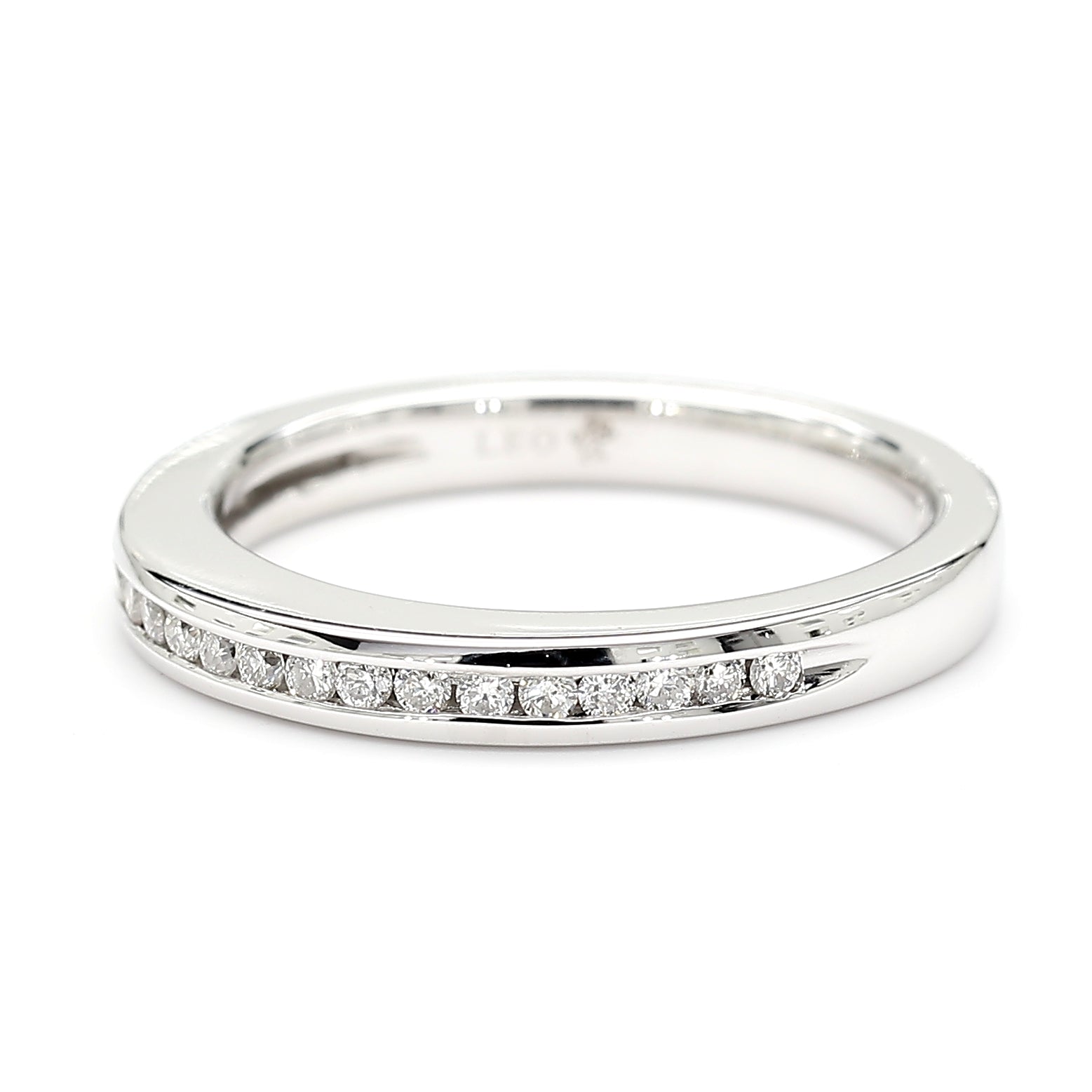 Natural White Diamond Channel Set Band