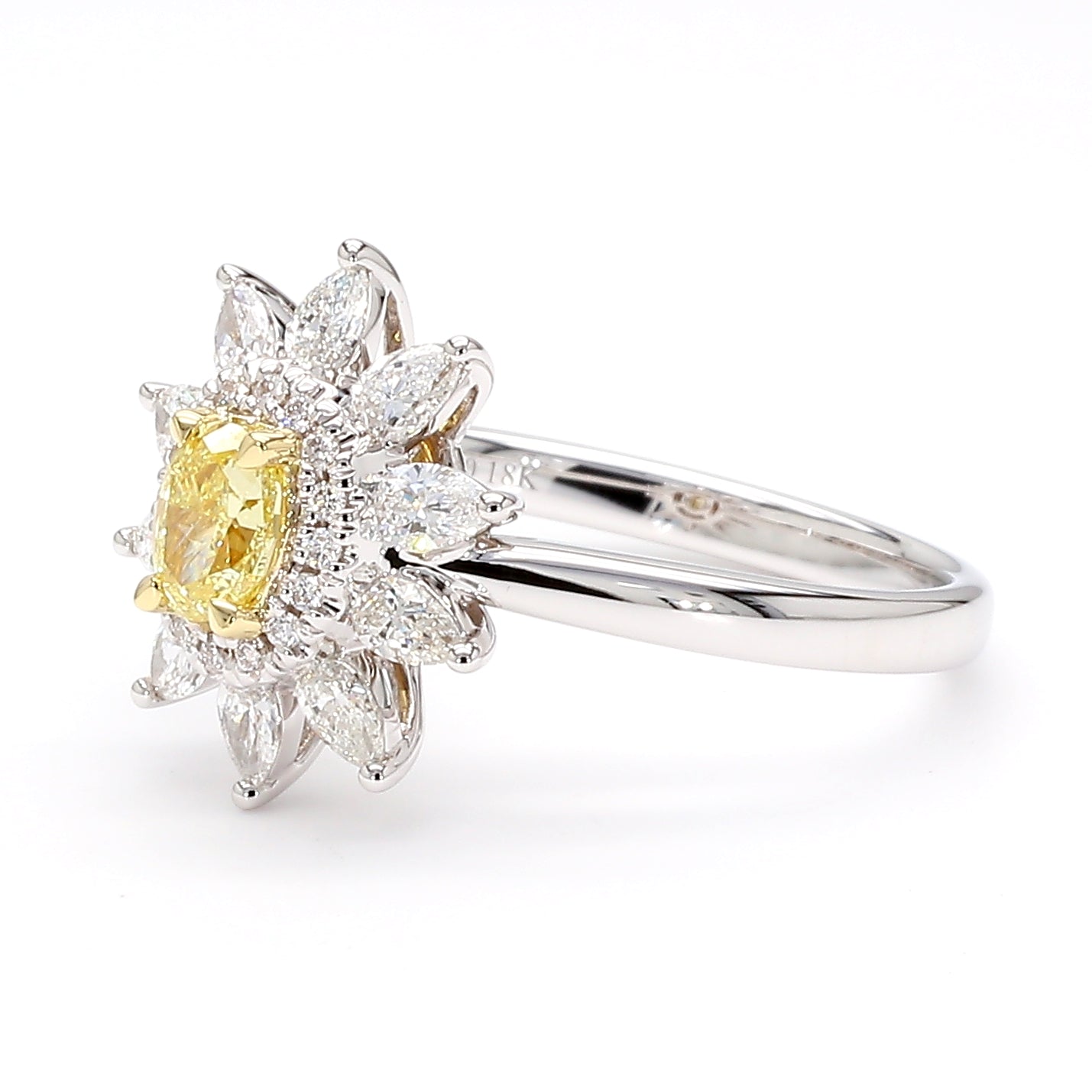 Natural Yellow Oval Diamond Ring