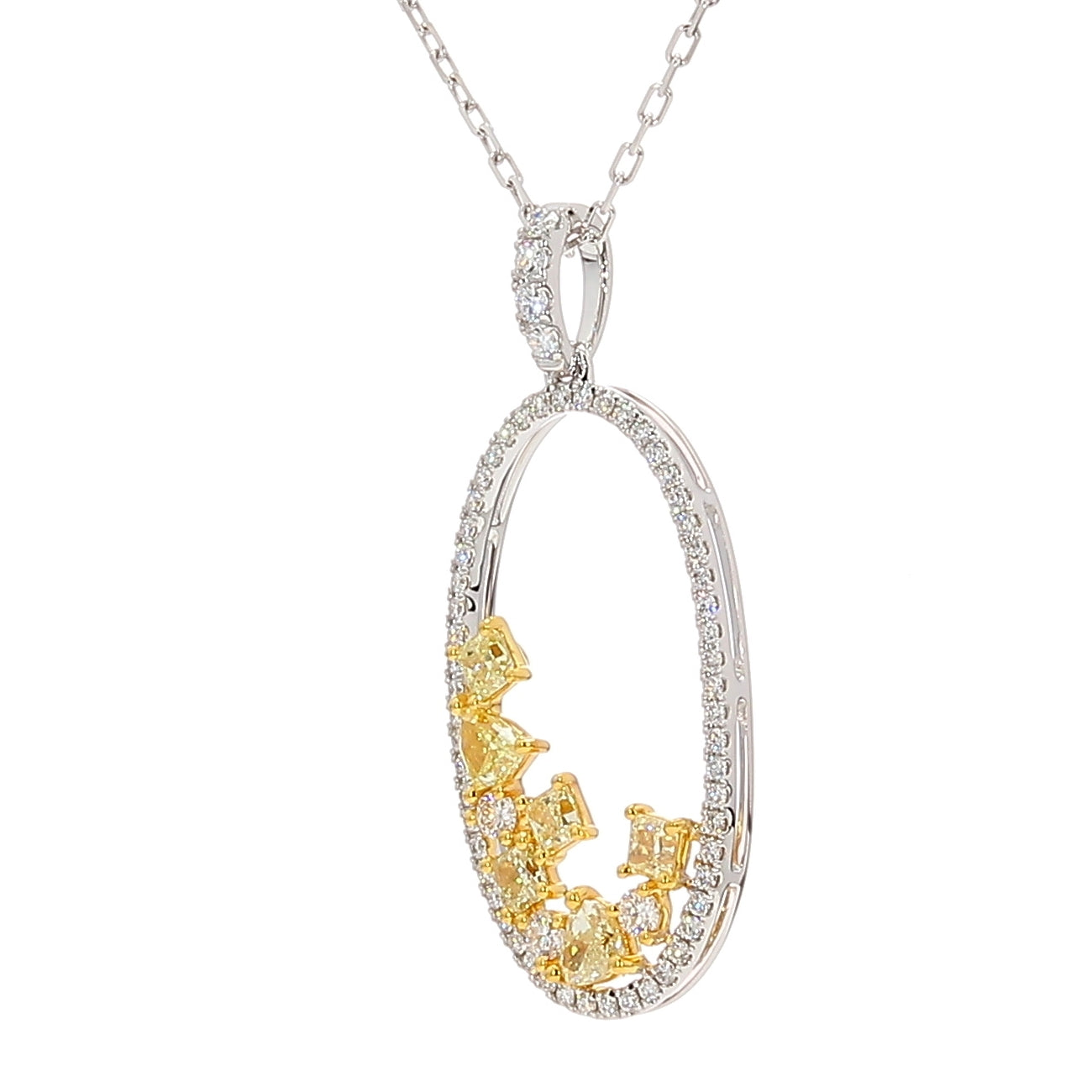 Natural Yellow Radiant Diamond Pendant