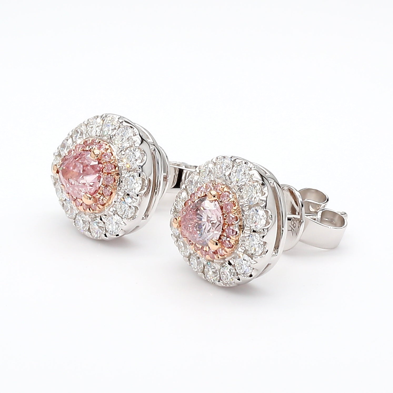 Natural Pink Pear Diamond Earring Gia Certified
