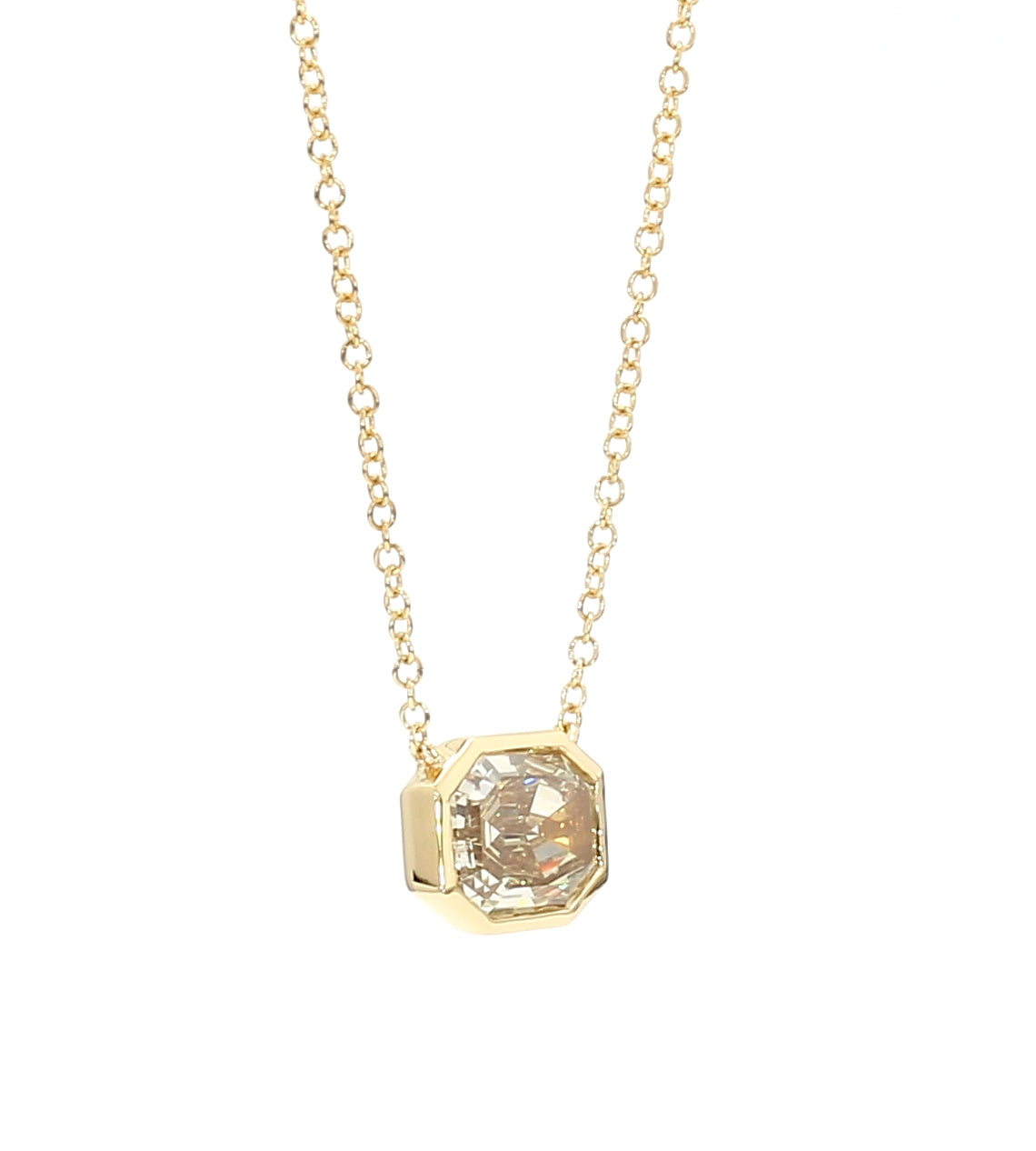Natural Yellow Emerald Diamond Necklace Gia Certified