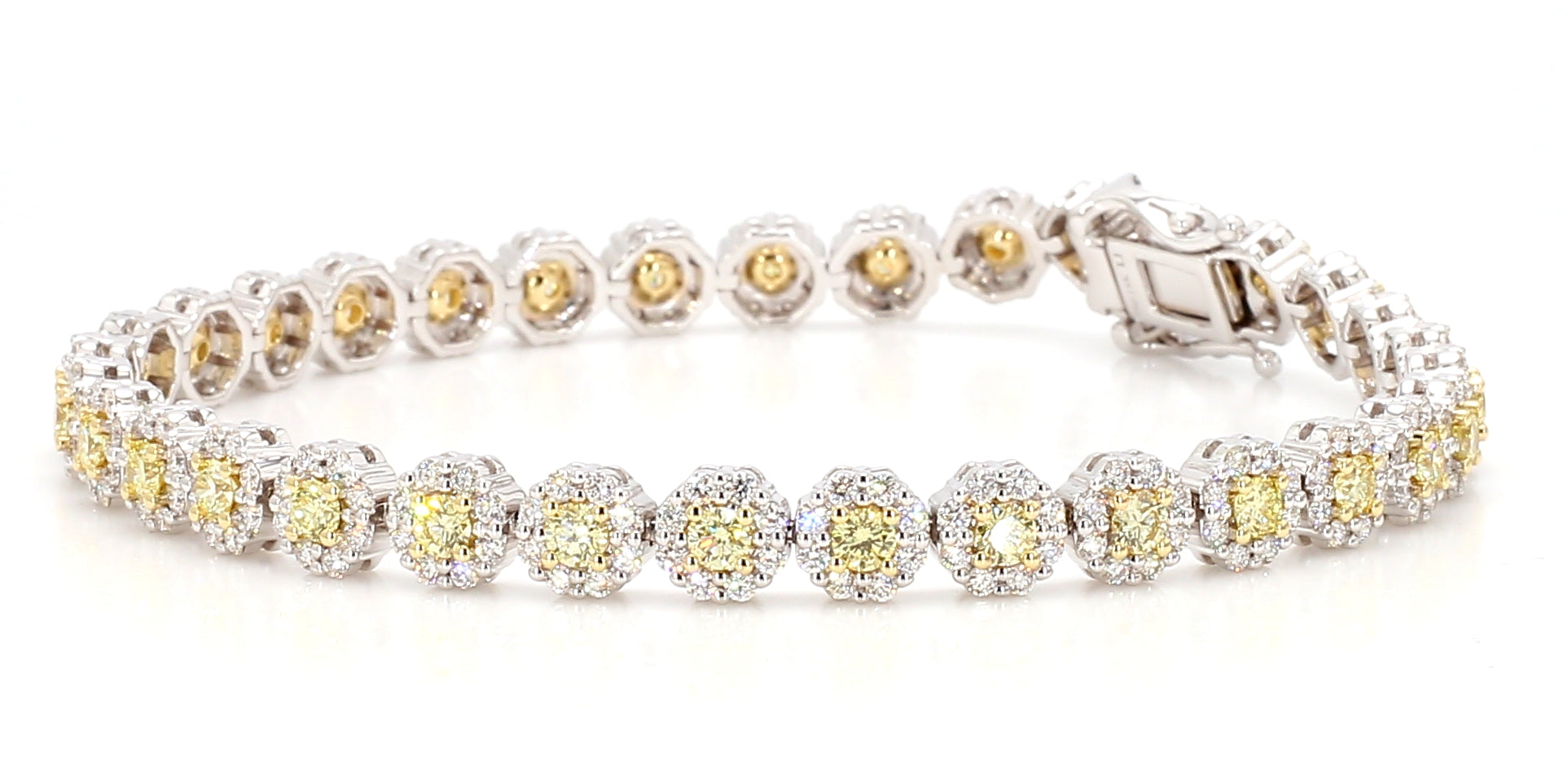 Natural Yellow Round Diamond Bracelet