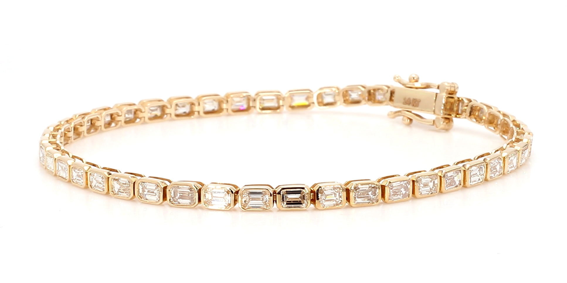 Natural White Emerald Diamond Bracelet