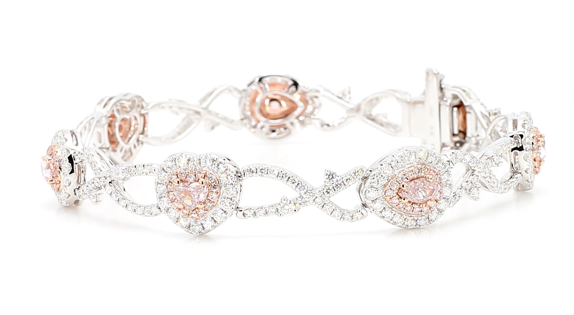 Natural Pink Pear Diamond Bracelet Gia Certified