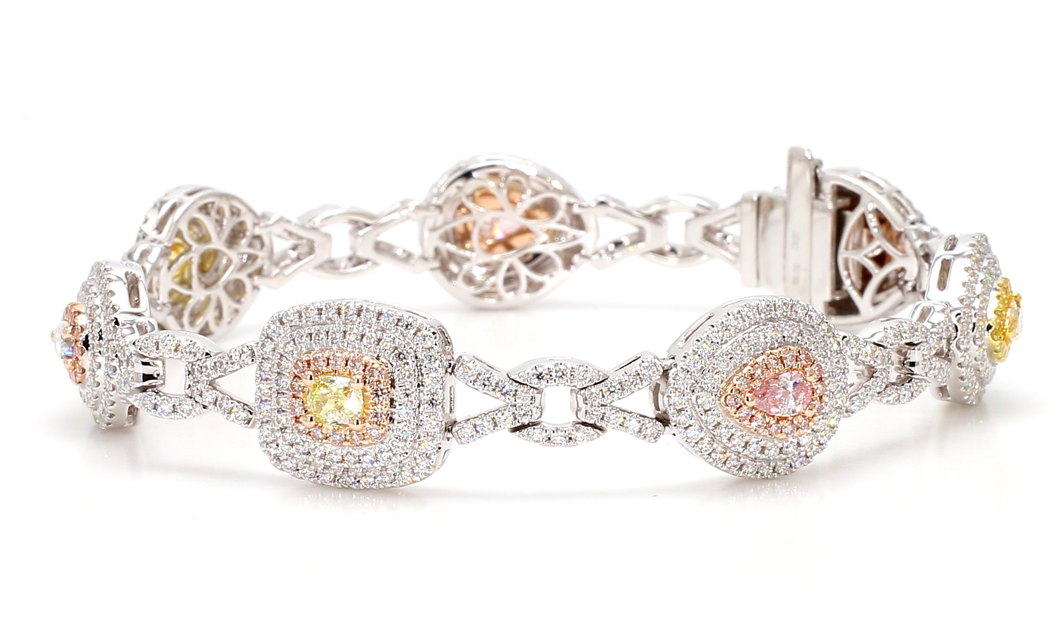 Natural Blue Pear Diamond Bracelet Gia Certified