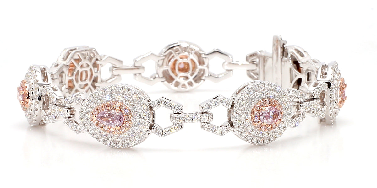 Natural Purple Oval Diamond Bracelet | GIA Certified