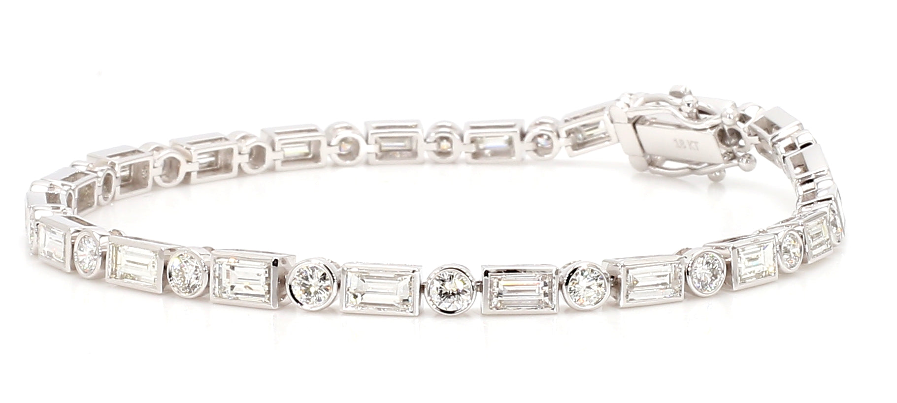 Natural White Baguette Diamond Bracelet