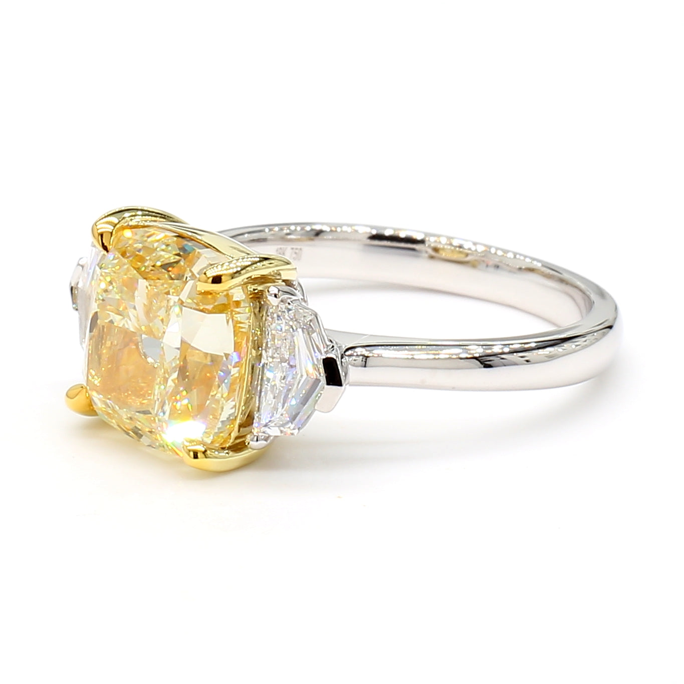 Natural Yellow Cushion Diamond Ring GIA Certified product image 2
