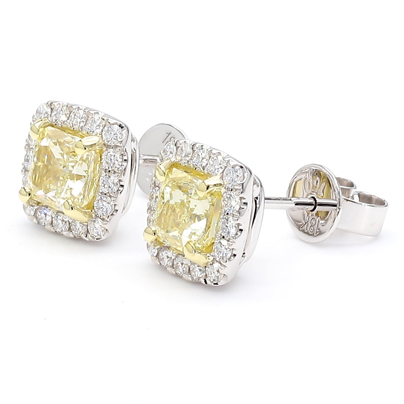 Natural Yellow Radiant Diamond Earring Gia Certified