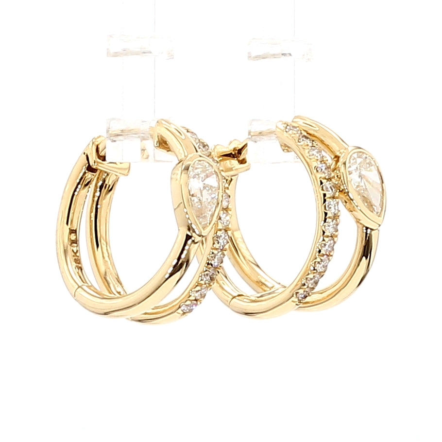 Natural White Pear Diamond Earring