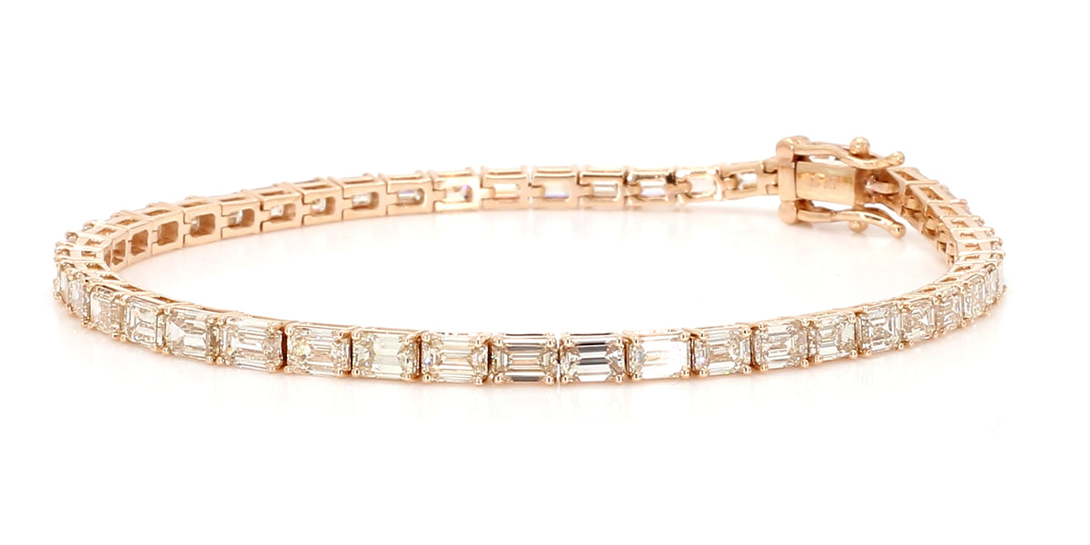 Natural White Emerald Diamond Bracelet