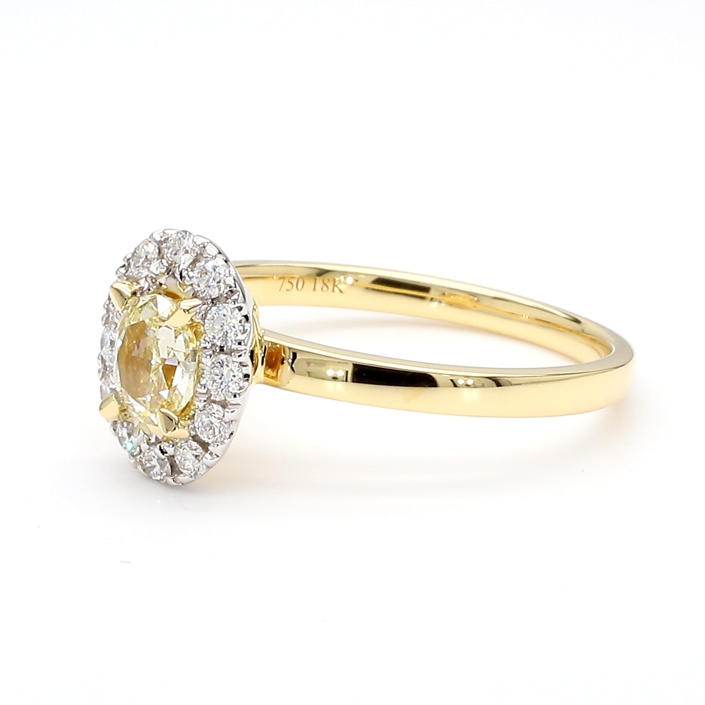 Natural Yellow Oval Diamond Ring