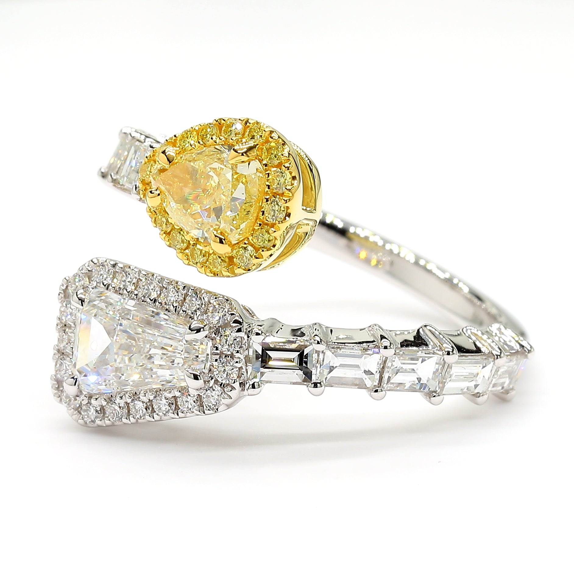 Natural Yellow Pear Diamond Ring GIA Certified product image 2