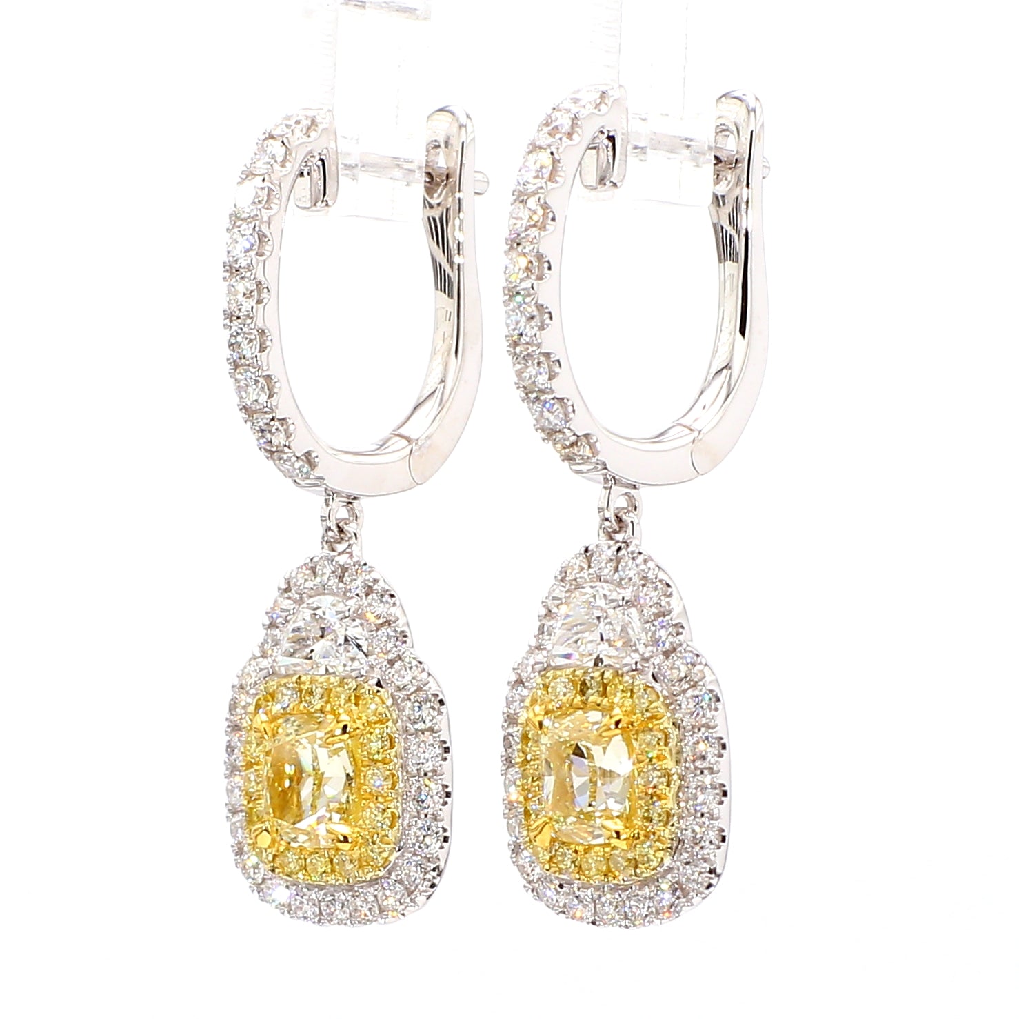 Natural Yellow Cushion Diamond Earring GIA Certified product image 2