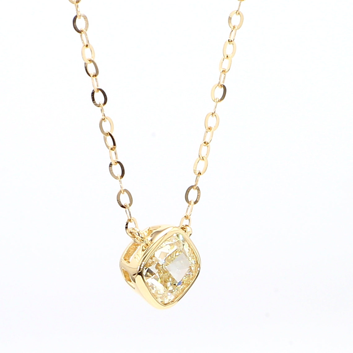 Natural Yellow Cushion Diamond NECKLACE