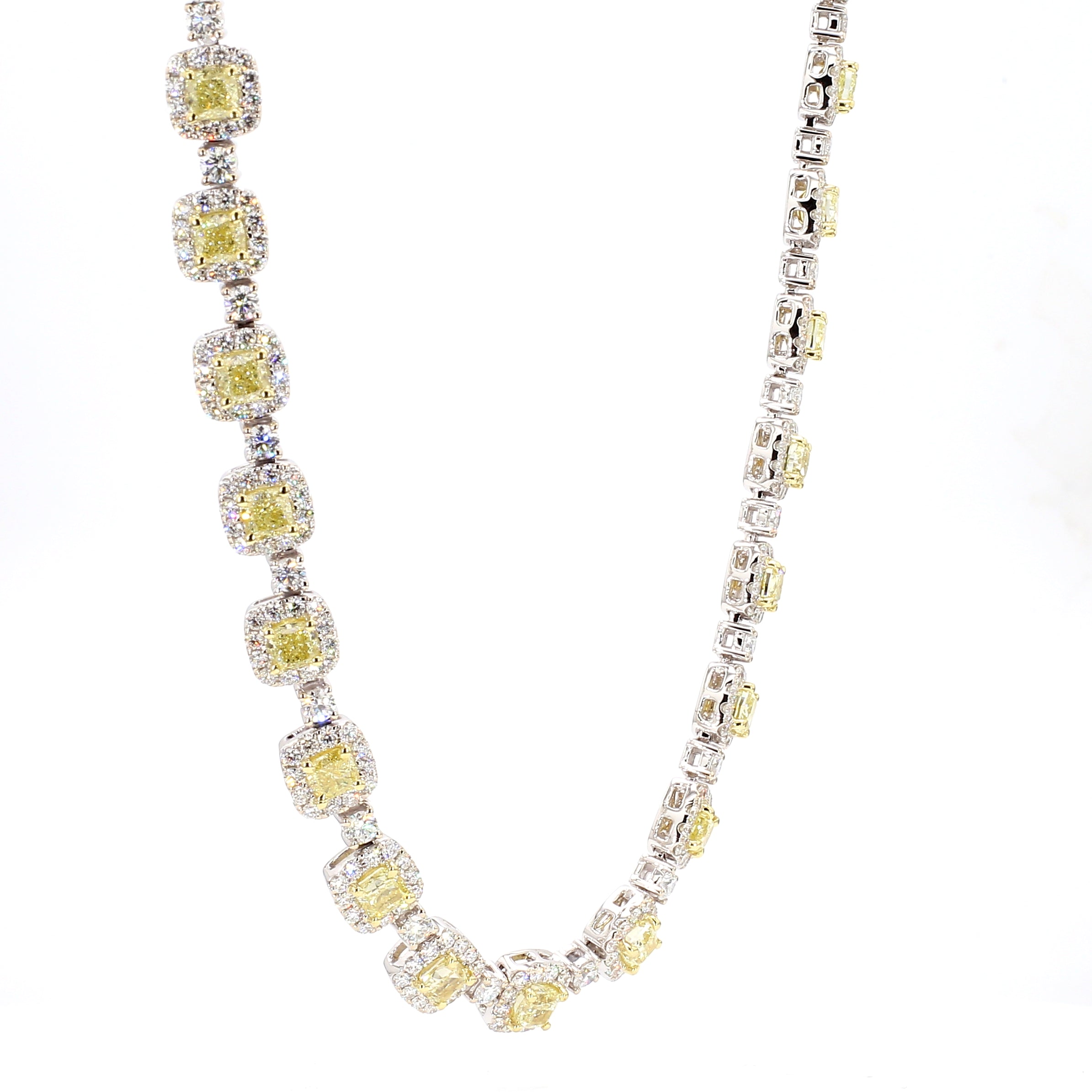 Natural Yellow Pear Diamond Necklace Gia CERTIFIED