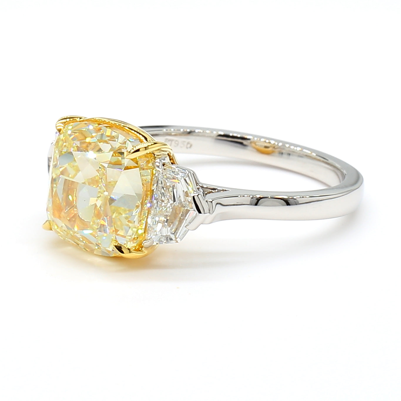 Natural Yellow Cushion Diamond Ring GIA Certified product image 2