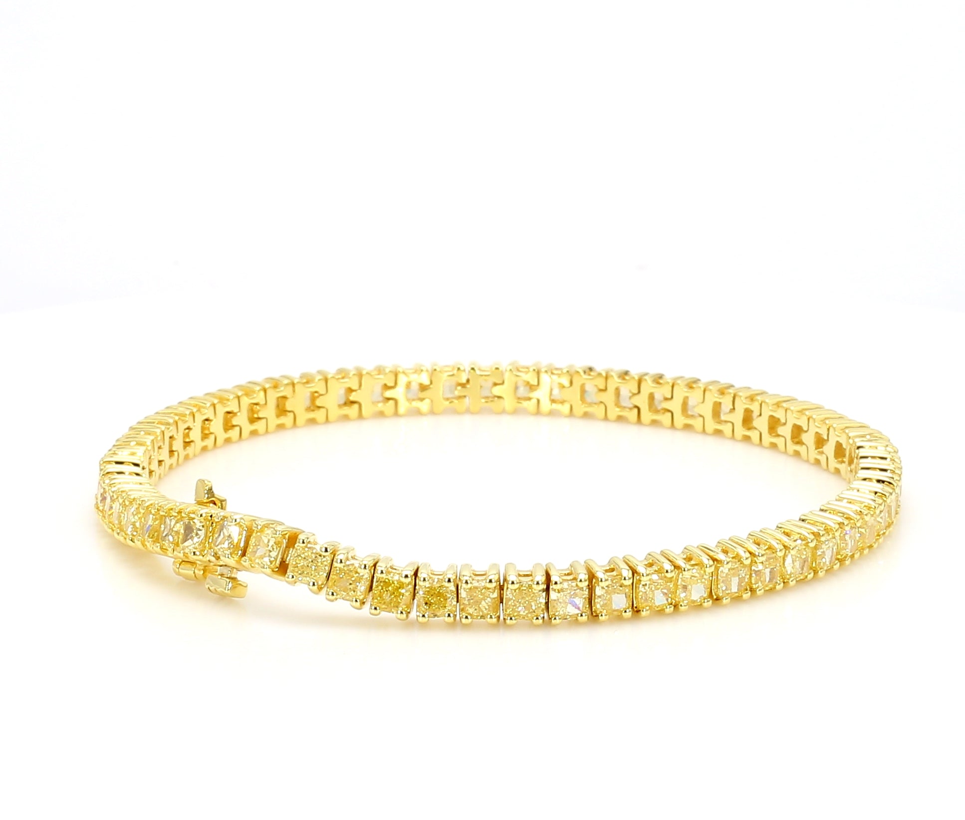 Natural Yellow Cushion Diamond Bracelet