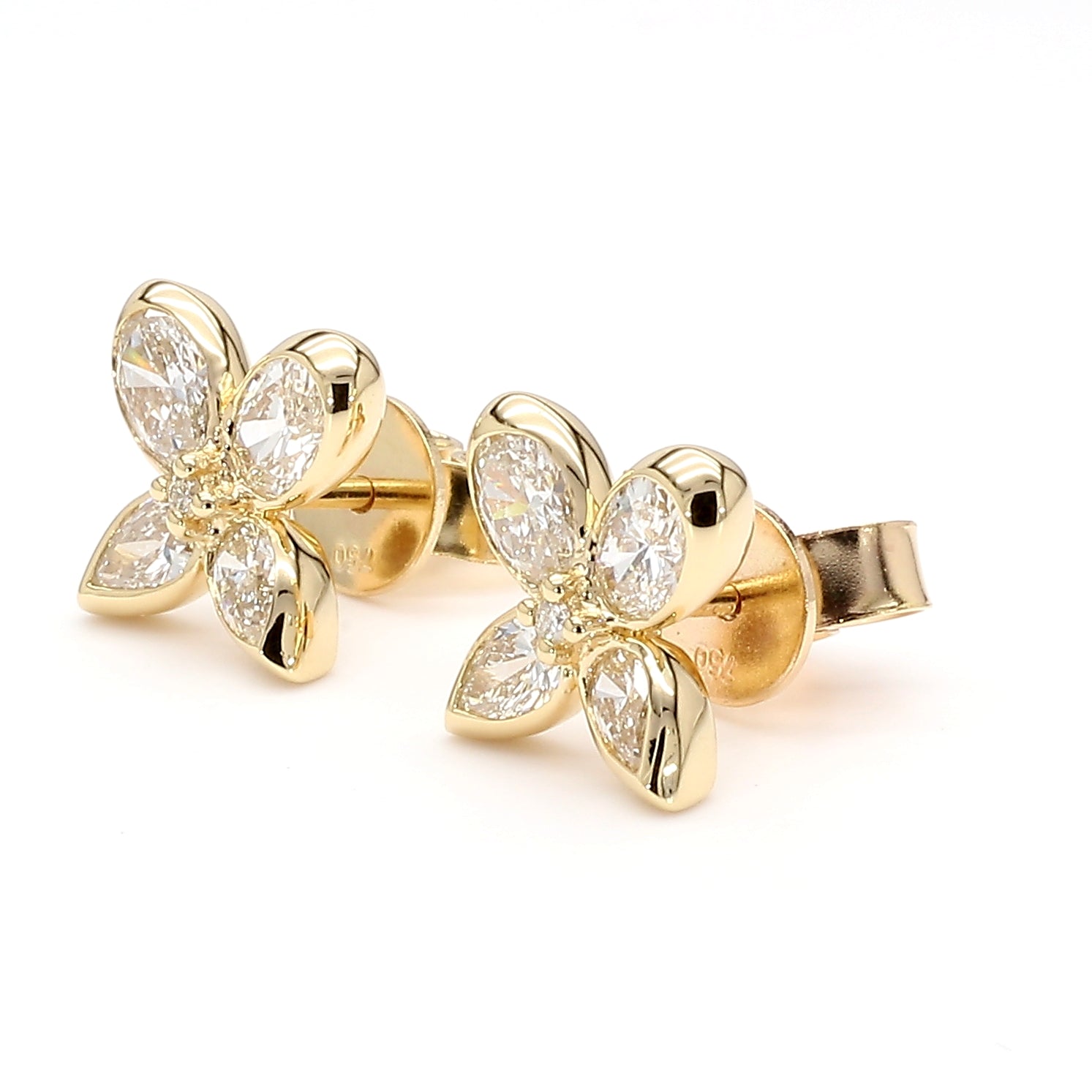 Natural White Oval Diamond Earring