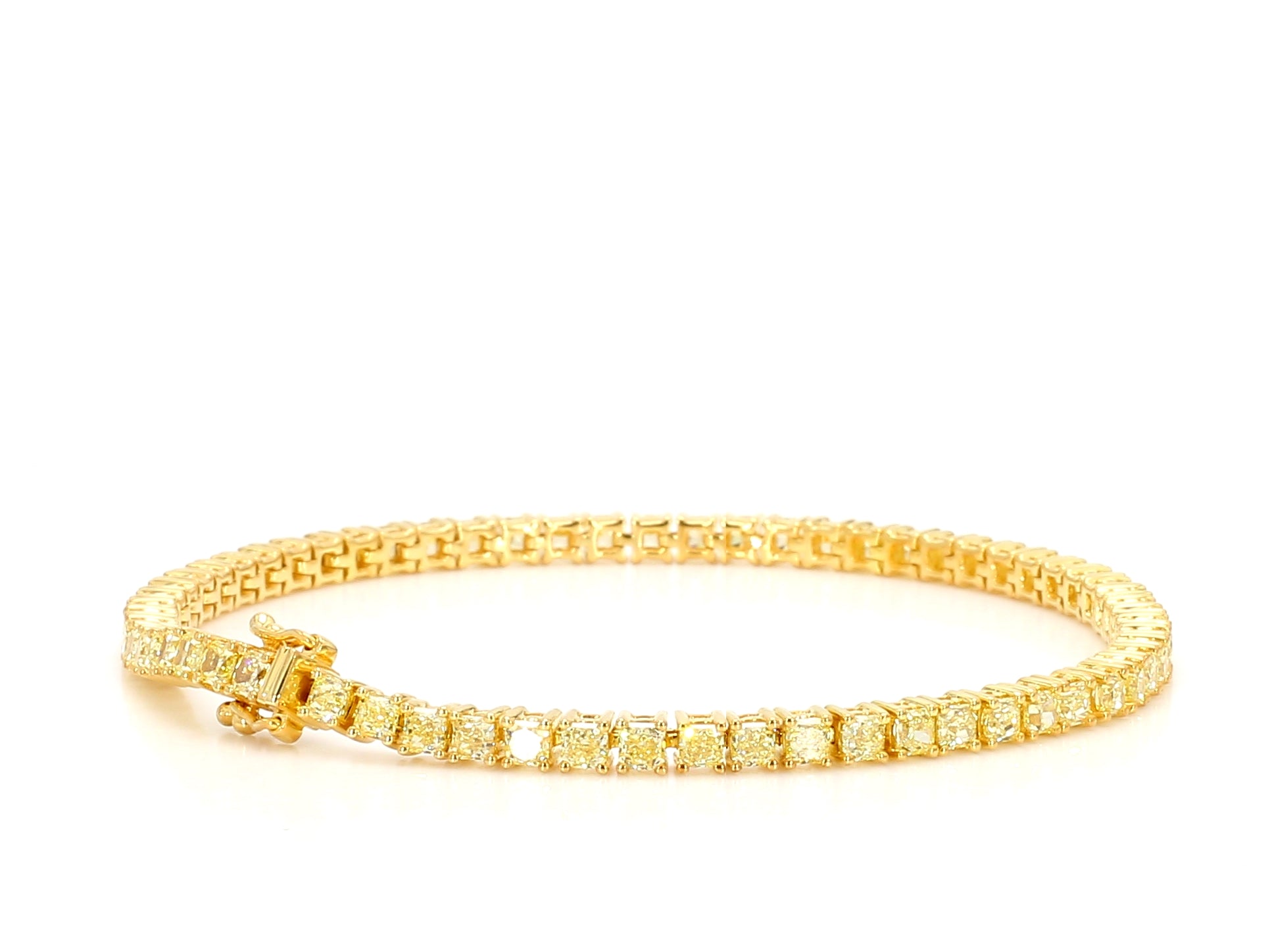 Natural Yellow Cushion Diamond Bracelet