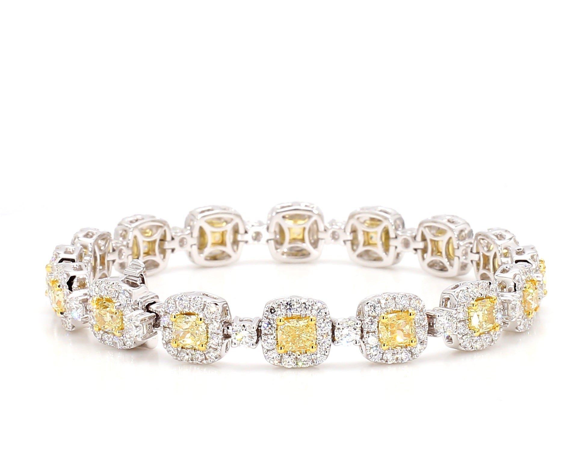 Natural Yellow Cushion Diamond Bracelet