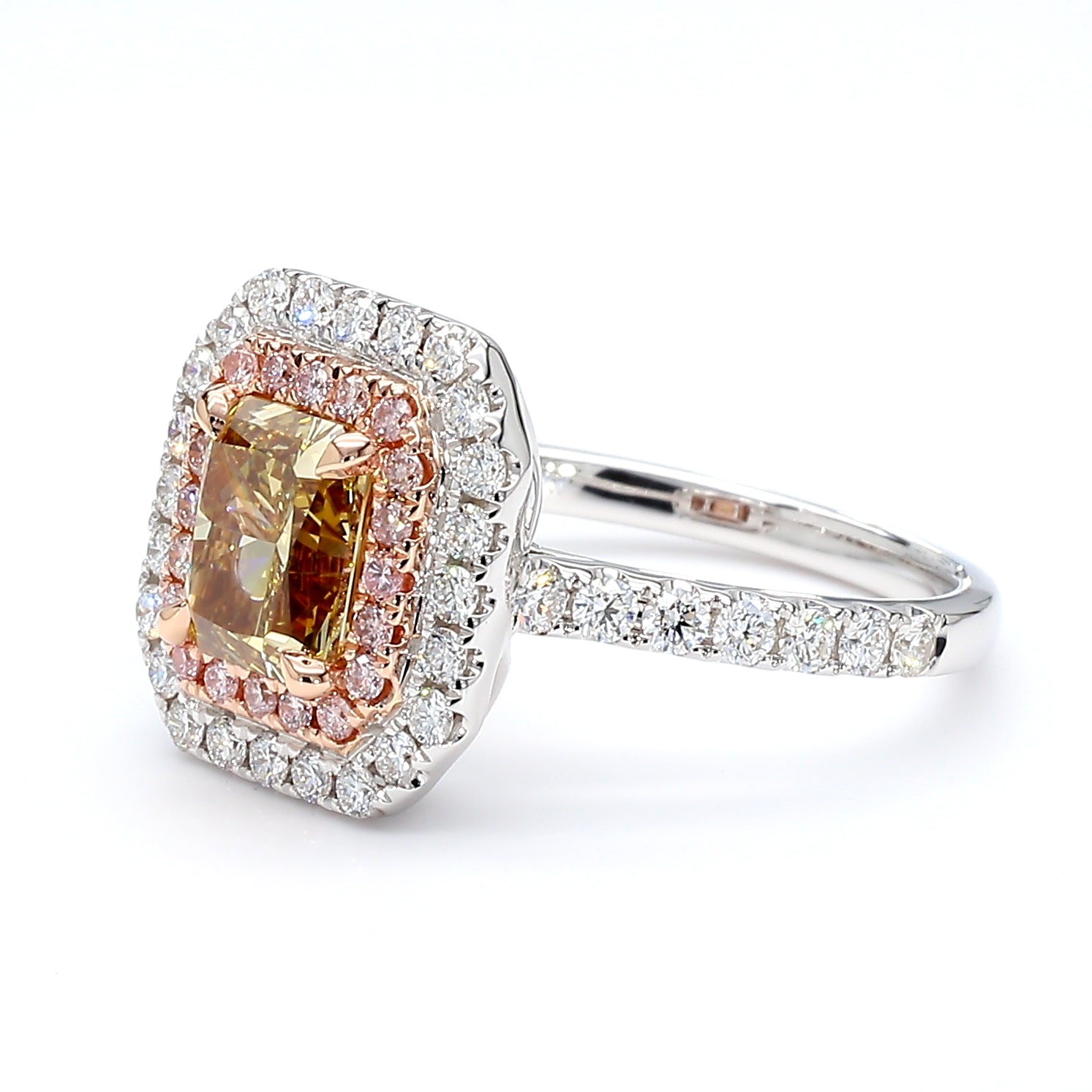 Natural Yellow Radiant Diamond Ring Gia Certified