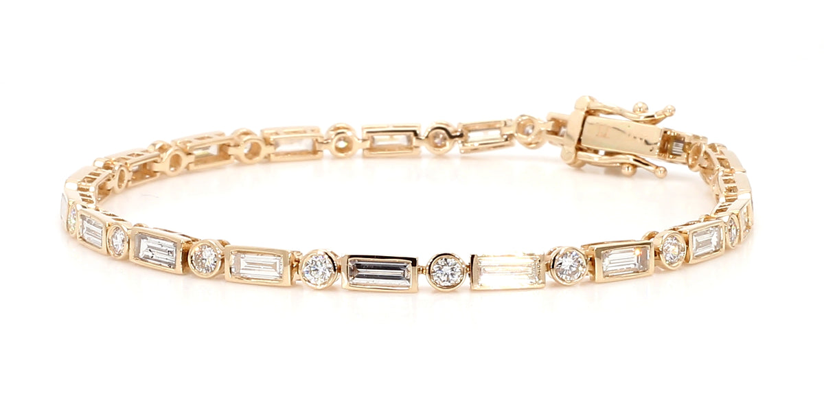 Natural White Baguette Diamond Bracelet