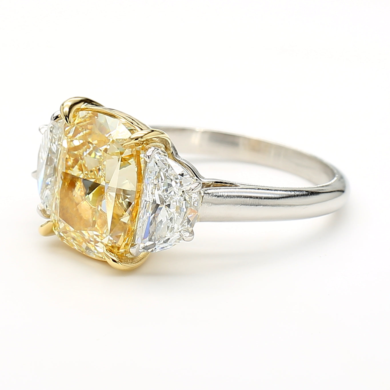 Natural Yellow Cushion Diamond Ring GIA Certified product image 2