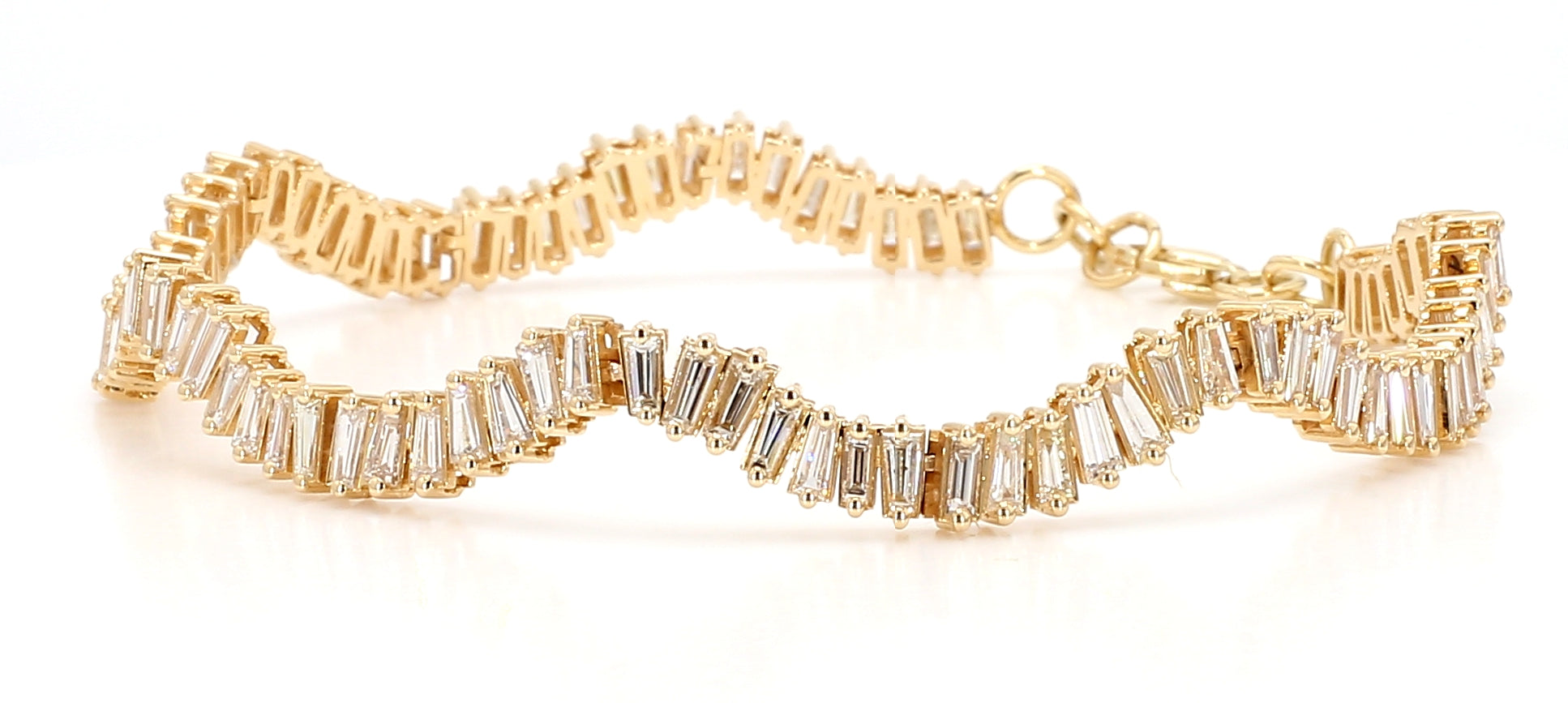 Natural White Baguette Diamond Bracelet