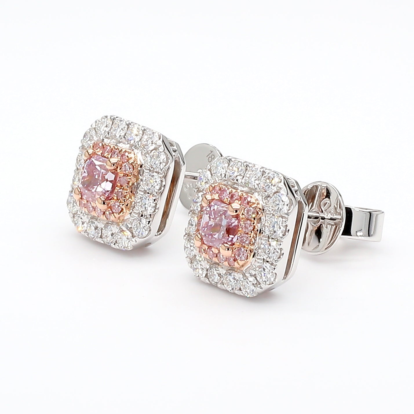Natural Purple Radiant Diamond Earring | GIA Certified