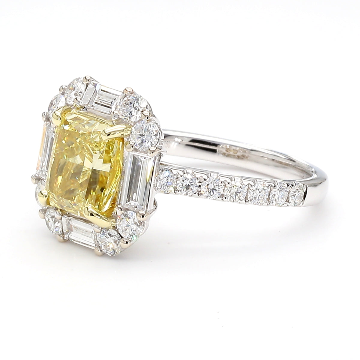 Natural Yellow Radiant Diamond Ring | GIA Certified