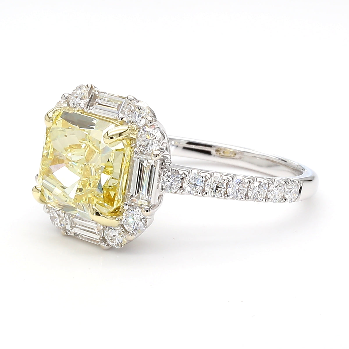 Natural Yellow Radiant Diamond Ring | GIA Certified