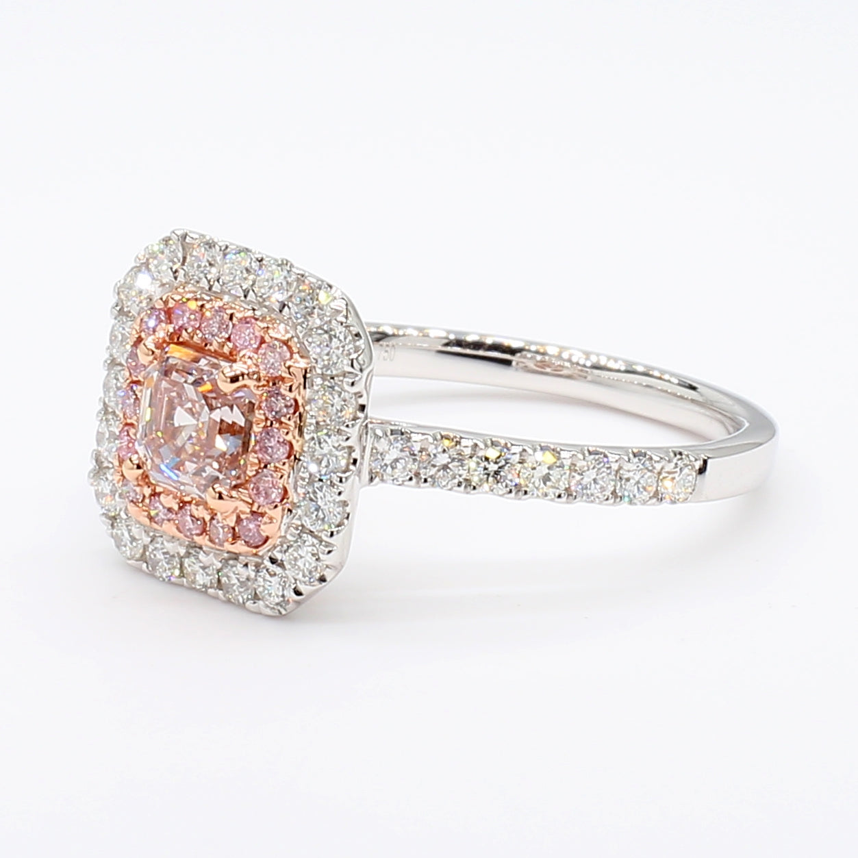 Natural Pink Asscher Diamond Ring GIA Certified product image 2