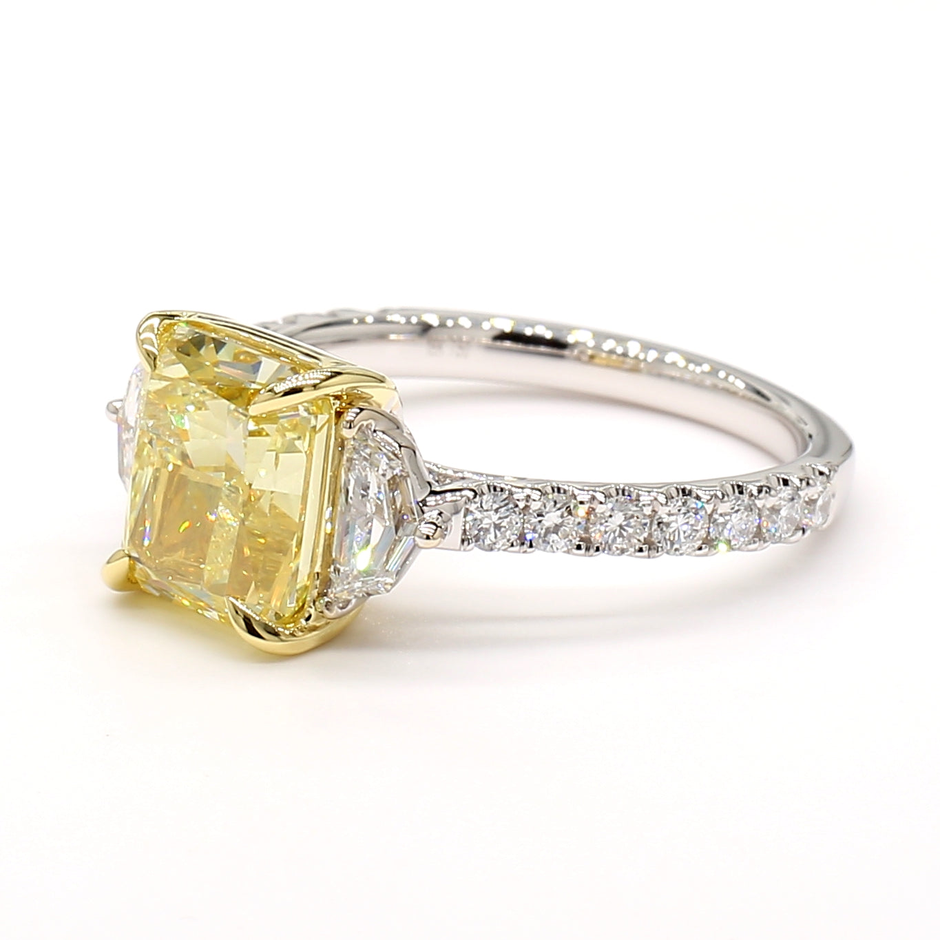 Natural Yellow Radiant Diamond Ring GIA Certified product image 2