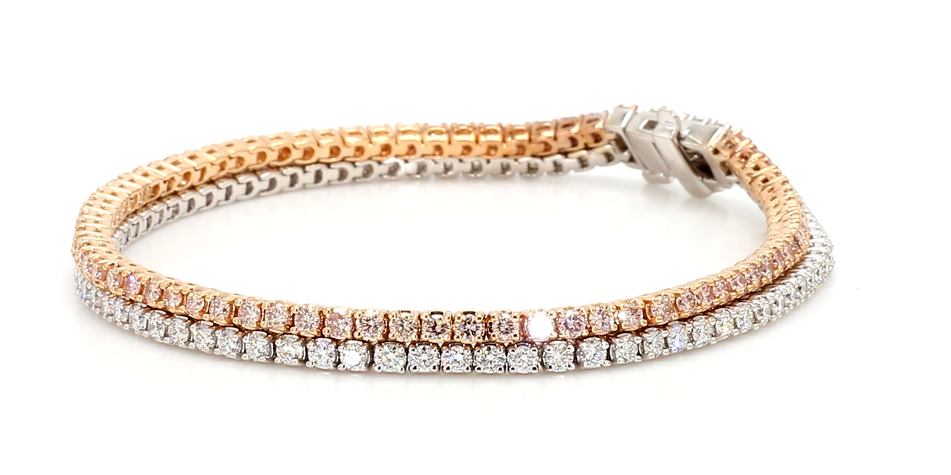 Natural Pink Round Diamond Bracelet