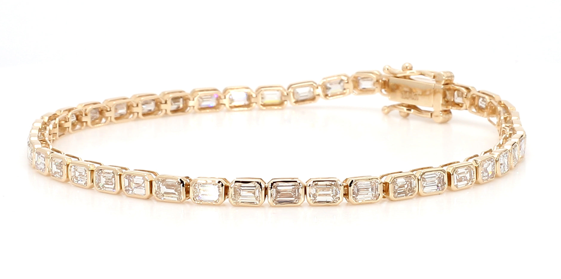 Natural White Emerald Diamond Bracelet