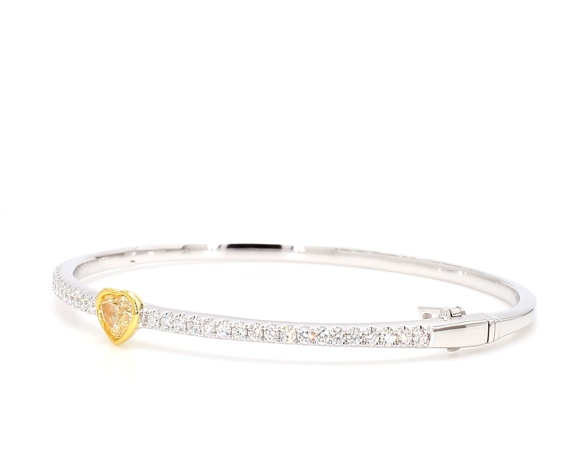 Natural Yellow Heart Diamond Bracelet Gia Certified